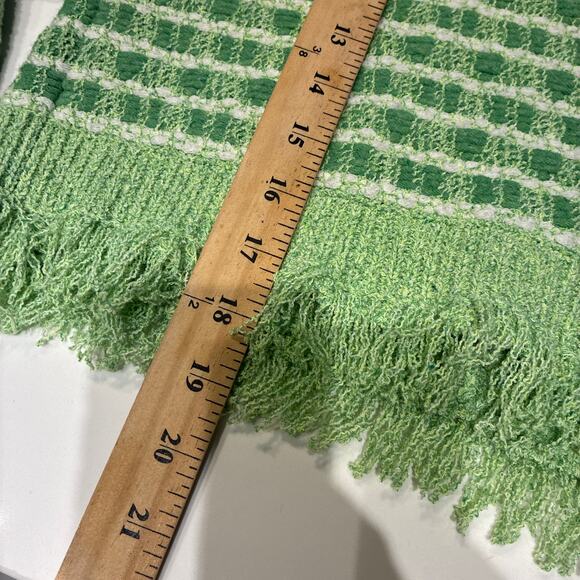 Zara Green Fringe Hem Cropped Sweater Small - Picture 7 of 8